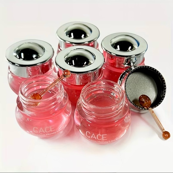 CACE 🌸🍒🍯 Cherry Blossom Honey Lip Balmy Gloss Pots (Honey Dipper Wand Included!) - Picture 8 of 10